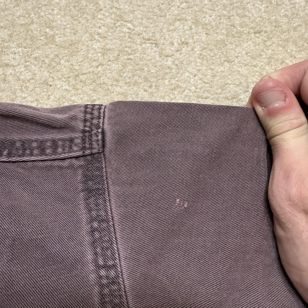 Vtg Carhartt Shirt Mens Large Purple Twill Button Up LS Faded Distressed 90s - Picture 16 of 16